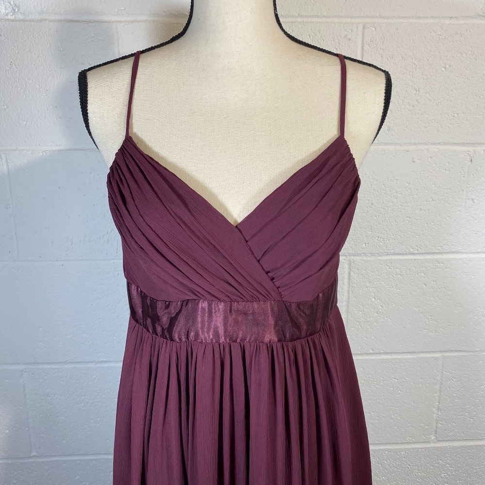 Mimi Maternity Plum/Burgundy Spaghetti Strap Formal Dress